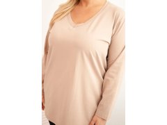 Dámská blůza Plus Size s V výstřihem a dlouhým rukávem fango 3