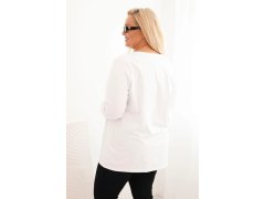Dámská blůza Plus Size s výstřihem do V a dlouhým rukávem bílá 3