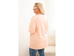 Dámská blůza Plus Size bavlněná s kulatým výstřihem meruňková 2