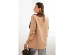 Elegantní sako s&nbsp;klopami camelové 2