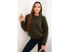 Dámský svetr z měkkého mohairu khaki 1