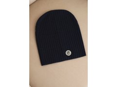 Dámská čepice s&nbsp;proužky a&nbsp;ozdobným knoflíkem s&nbsp;přídavkem viskózy a&nbsp;modalu modrá 2