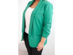 Dámská sako Plus Size bez zapínání s podšívkou XL/2XL zelená 3