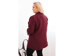 Dámská bunda Plus Size s podšívkou v leopardím vzoru švestková 2
