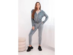 Dámská bavlněná 3-dílná souprava s&nbsp;mikinou, topem a&nbsp;tepláky růžový neon 3