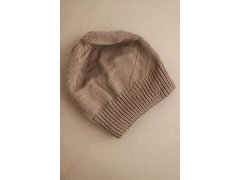 Dámská zimní čepice s vlnou a žebrovaným vzorem K471 mocca 2