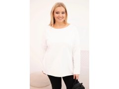 Dámská blůza Plus Size asymetrická s dlouhým rukávem bílá 1