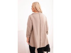 Dámská bavlněná blůza Plus Size asymetrická s&nbsp;ohrnovacími rukávy fango 2