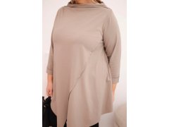 Dámská bavlněná blůza Plus Size asymetrická s&nbsp;ohrnovacími rukávy fango 3