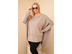Dámská tunika Plus Size z bavlny s asymetrickým spodním lemem fango 1