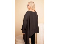 Dámská tunika Plus Size z bavlny s asymetrickým spodem hnědá 2