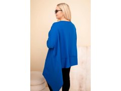 Dámská tunika Plus Size z bavlny s asymetrickým spodním lemem chaberová 2