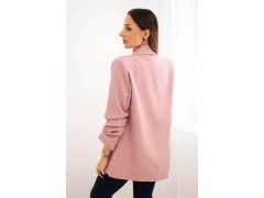 Elegantní sako s klopami tmavě růžové 2