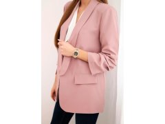 Elegantní sako s klopami tmavě růžové 3