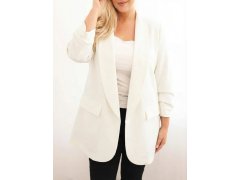 Dámská sako Plus Size elegantní ecru 1