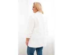 Dámská sako Plus Size elegantní ecru 2
