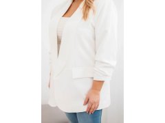 Dámská sako Plus Size elegantní ecru 3