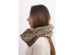 Dámský měkký zimní vlněný komín KN25 khaki+fango 1