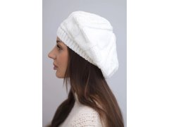 Dámská zimní vlněná čepice beret K414 bílá 1