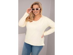 Dámská blůza Plus Size s V výstřihem a delším zadním dílem žlutá 1