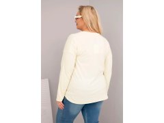 Dámská blůza Plus Size s V výstřihem a delším zadním dílem žlutá 2