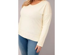 Dámská blůza Plus Size s V výstřihem a delším zadním dílem žlutá 3