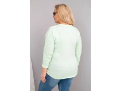 Dámská blůza Plus Size s potiskem Love You More mentolová 2