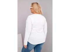 Dámská blůza Plus Size s potiskem Love You More bílá 2