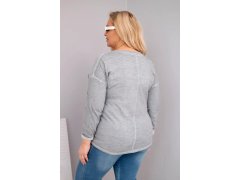 Dámská blůza Plus Size s potiskem Love You More šedá 2
