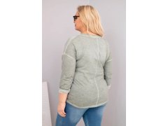 Dámská blůza Plus Size s&nbsp;nápisem Love You More khaki 2