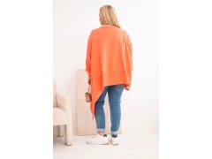 Dámská tunika Plus Size z bavlny s asymetrickým spodním lemem meruňková 2