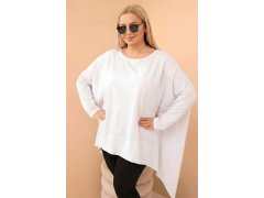 Dámská tunika Plus Size z bavlny s asymetrickým spodkem bílá 1