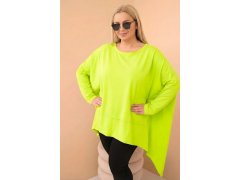 Dámská tunika Plus Size z&nbsp;bavlny s&nbsp;asymetrickým spodním lemem jasno pistaciová 1