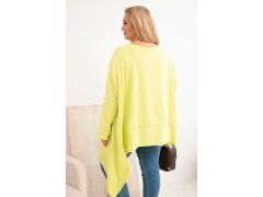 Dámská tunika Plus Size z&nbsp;bavlny s&nbsp;asymetrickým spodním lemem jasno pistaciová 2