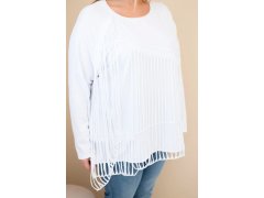 Dámská bavlněná blůza Plus Size s třásněmi bílá 3