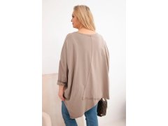 Dámská bavlněná blůza Plus Size s asymetrickým spodním lemem a V výstřihem fango 2