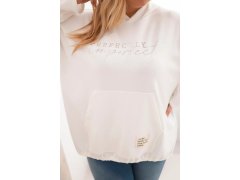 Dámská mikina Plus Size s&nbsp;kapucí a&nbsp;potiskem ecru 2