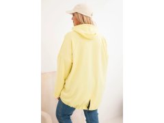 Dámská mikina Plus Size s&nbsp;kapucí a&nbsp;potiskem žlutá 2