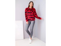 Dámská oversize mikina s kapucí a potiskem červená 2