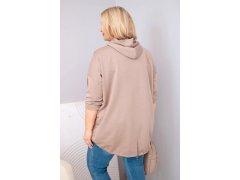 Dámská mikina Plus Size z viskózy s kapucí a klokaní kapsou fango 2