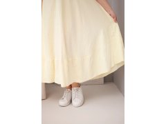 Dámské šaty plus size s&nbsp;krátkým rukávem a&nbsp;volánem z&nbsp;lehké viskózy žlutá 3
