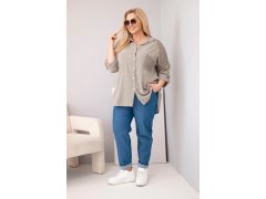 Dámská bavlněná košile Plus Size s&nbsp;límečkem a&nbsp;krajkovou vsadkou fango 1