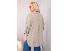 Dámská bavlněná košile Plus Size s&nbsp;límečkem a&nbsp;krajkovou vsadkou fango 2