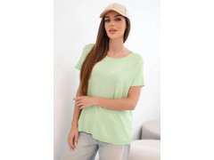 Dámská viskózová oversize halenka s krátkým rukávem a kulatým výstřihem jablková 1