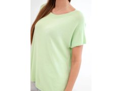 Dámská viskózová oversize halenka s krátkým rukávem a kulatým výstřihem jablková 3