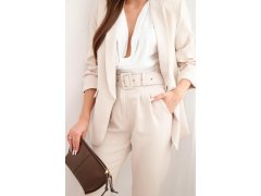 Elegantní komplet saka a&nbsp;kalhot béžový 3