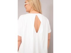 Dámská halenka Plus Size bavlněná s krátkým rukávem bílá 3
