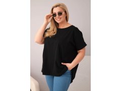 Dámská halenka Plus Size bavlněná s&nbsp;krátkým rukávem černá 1