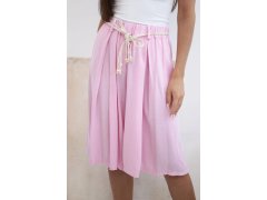 Dámské viskózové letní kraťasy s boho páskem bonbónově růžová 1