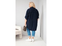 Dámská košile Plus Size z&nbsp;viskózy manšestrová s&nbsp;odepínacími rukávy modrá 2